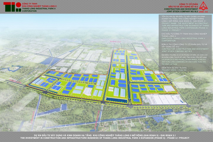Dự án: đầu tư xây dựng và kinh doanh hạ tầng khu công nghiệp Thăng Long II mở rộng