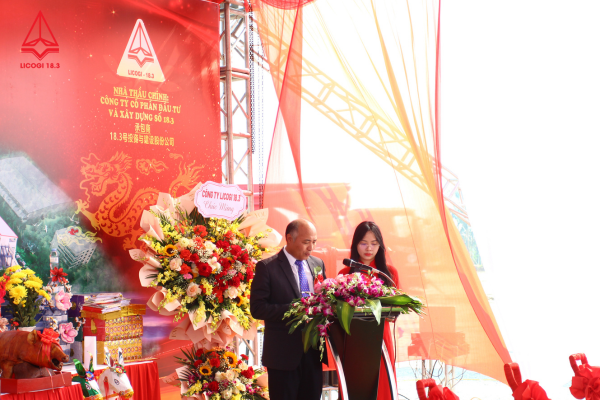 Ông Lưu Tuấn Khanh - Giám đốc Công ty Licogi 18.3 phát biểu