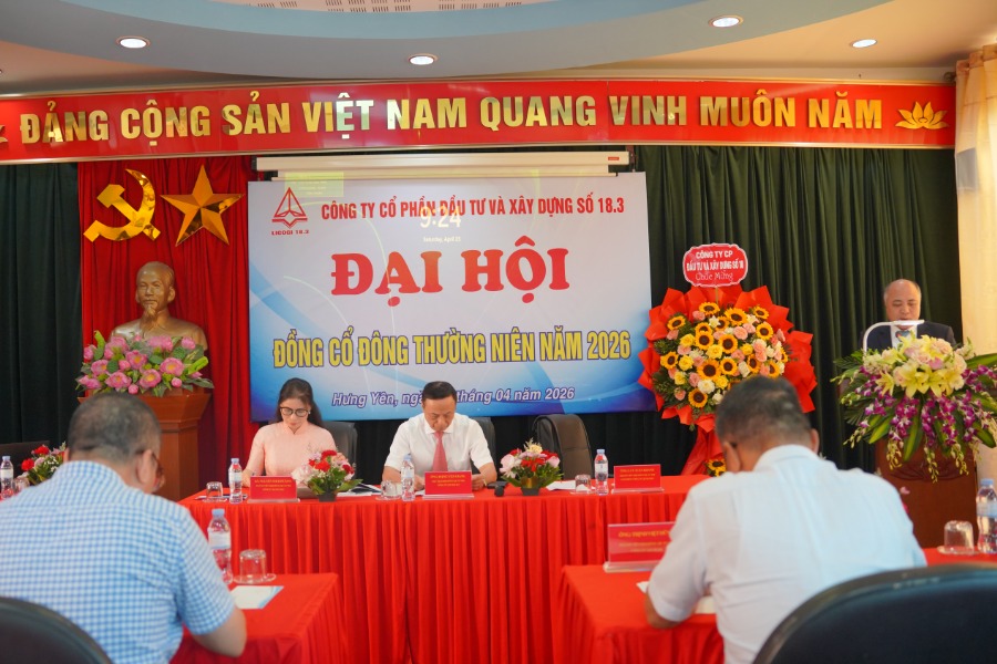 CÔNG TY LICOGI 18.3 TỔ CHỨC THÀNH CÔNG ĐẠI HỘI CỔ ĐÔNG  THƯỜNG NIÊN NĂM 2026